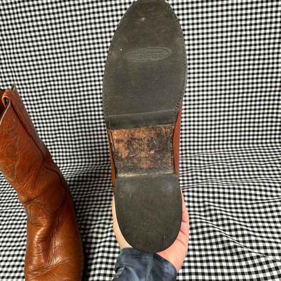 Lucchese 2000 Vintage Reddish Brown Men's Leather Cowboy Western Boots Size 9 B - Picture 8 of 8